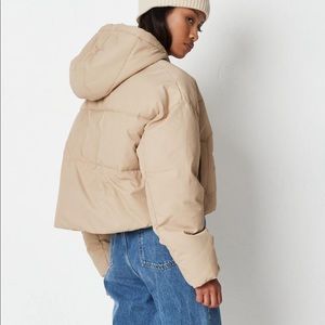 Misguided cropped puffer jacket